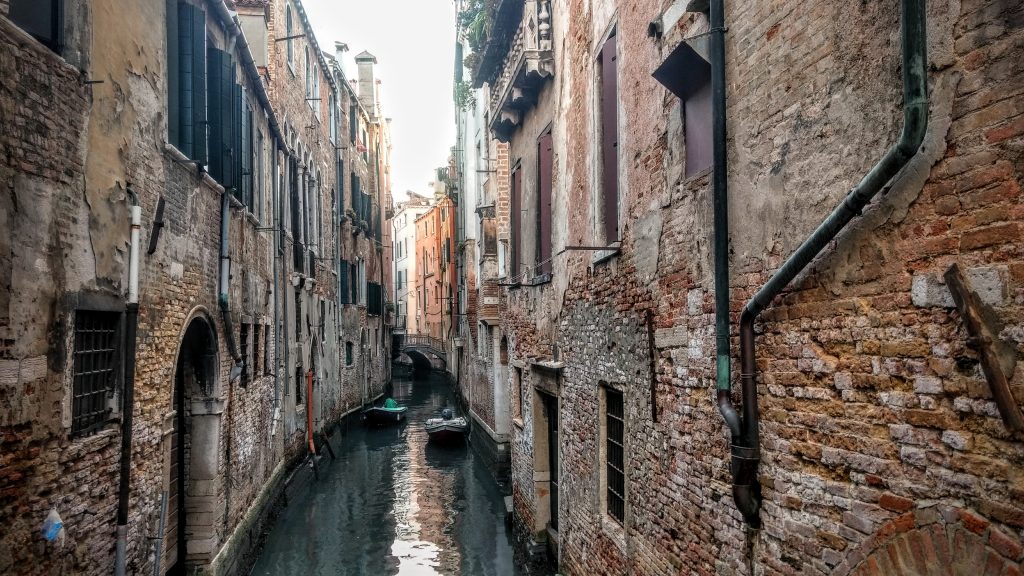 Crumbling buildings in Venice